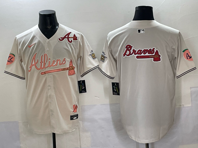 Men Atlanta Braves blank cream Nike 2025 MLB Jersey style 007->atlanta braves->MLB Jersey